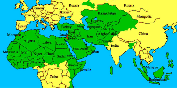 turska zemljopisna karta SAMO HRABRO, BRAĆO MUSLIMANI, I NA NAŠOJ I ČETNIČKOJ STRANI